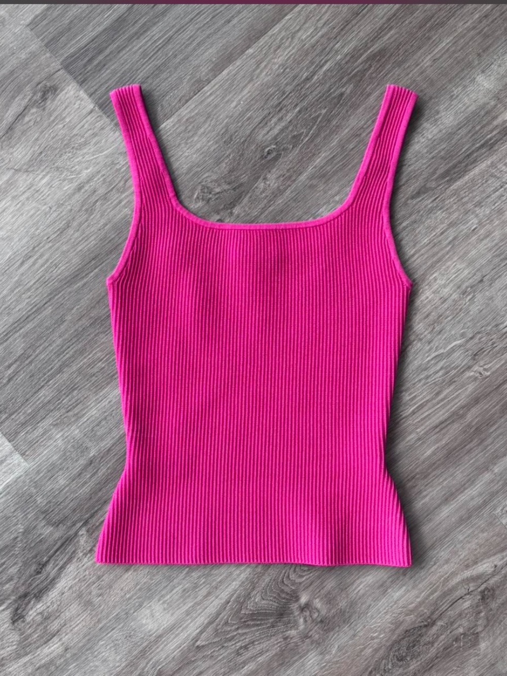 Aritzia Babaton Contour Ribbed Square-Neck Tank Top - Hot Pink